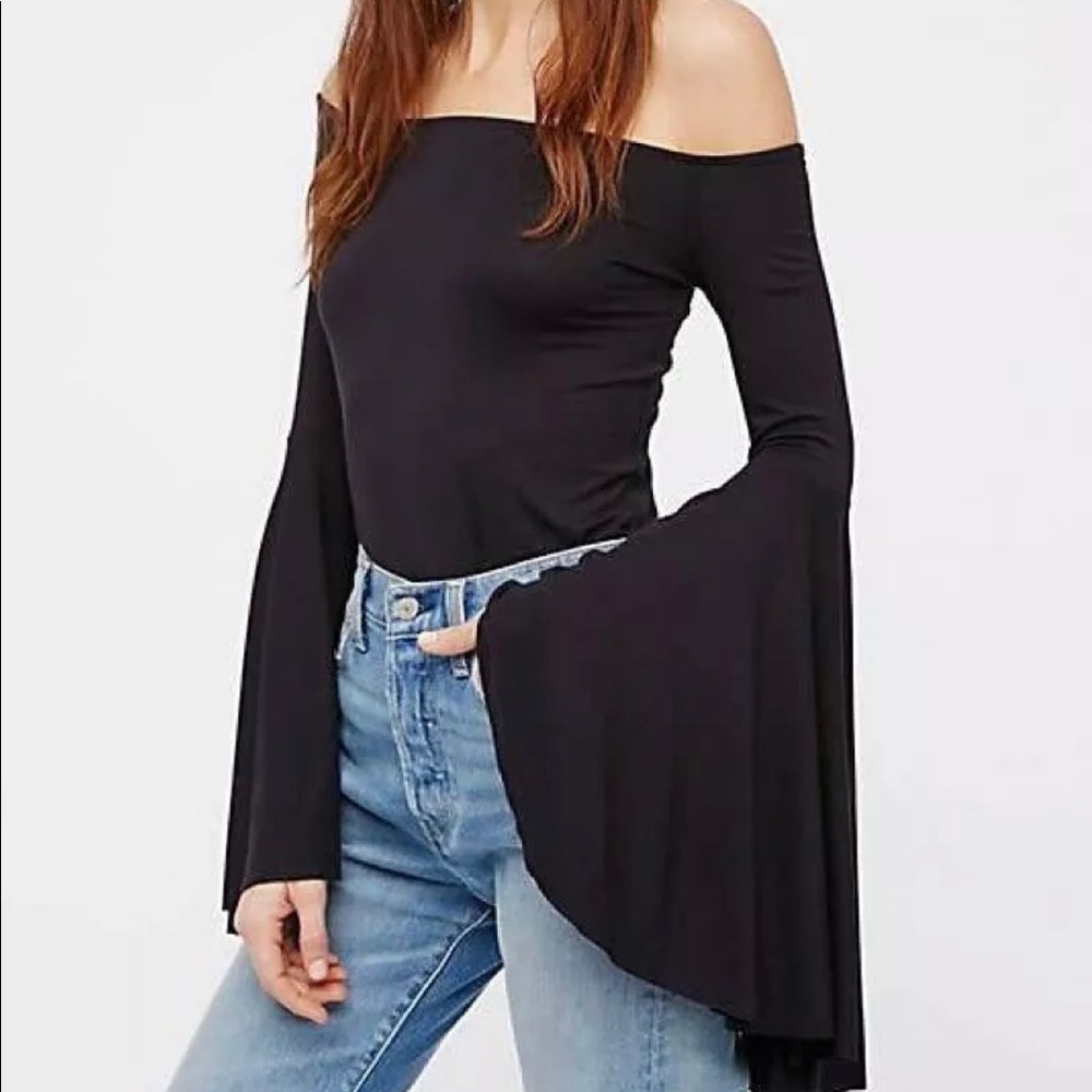 Free People Birds of Paradise Top Small Black NWOT